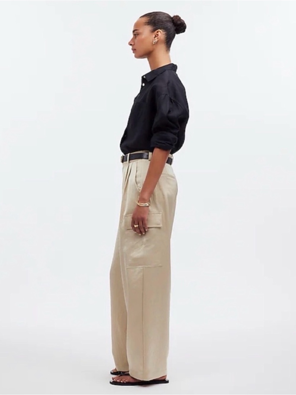 Madewell satin high rise cargo pants 10